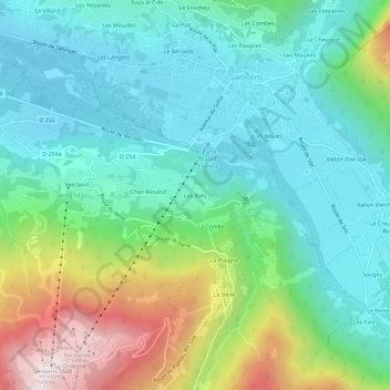 Les Rots topographic map, elevation, terrain