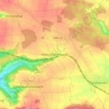 Kleinalfalterbach topographic map, elevation, terrain