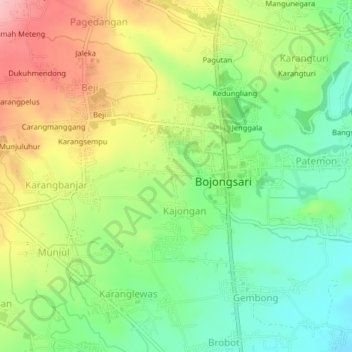 Brubahan topographic map, elevation, terrain