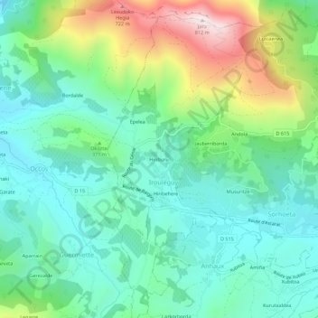 Hiriburu topographic map, elevation, terrain