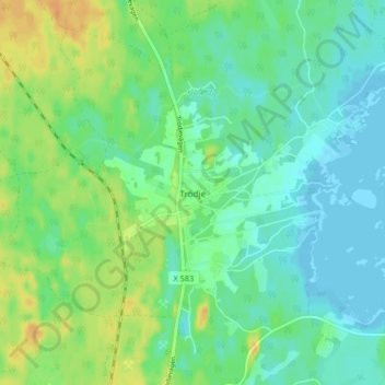 Trödje topographic map, elevation, terrain