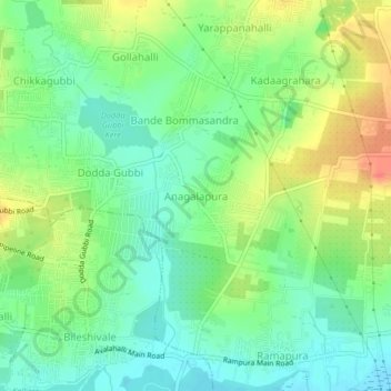 Anagalapura topographic map, elevation, terrain