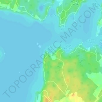 Red Rock Bay topographic map, elevation, terrain