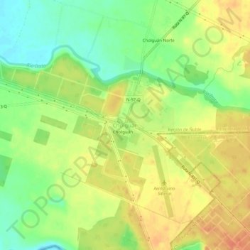 Cholguán topographic map, elevation, terrain