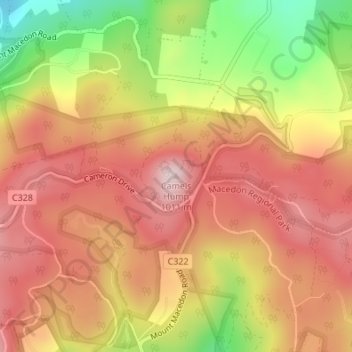 Camels Hump topographic map, elevation, terrain