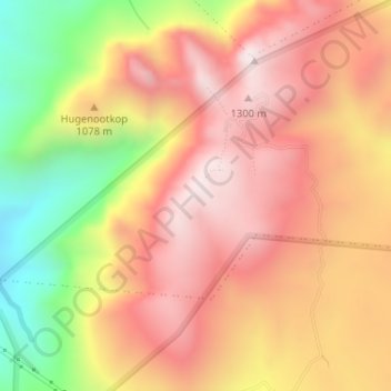 Hawekwaberge topographic map, elevation, terrain