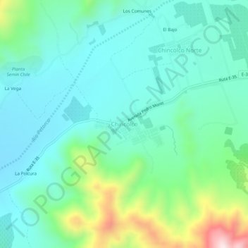 Chincolco topographic map, elevation, terrain