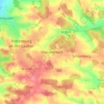 Oberotterbach topographic map, elevation, terrain