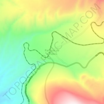 Pampas de Arrieros topographic map, elevation, terrain