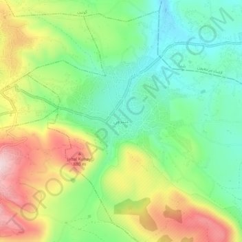 Aitaroun topographic map, elevation, terrain