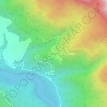 Simong topographic map, elevation, terrain