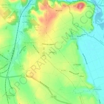 La Chaux topographic map, elevation, terrain