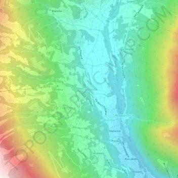Prugiasco topographic map, elevation, terrain
