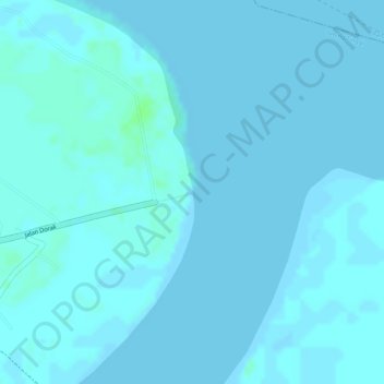 Pantai Dorak topographic map, elevation, terrain