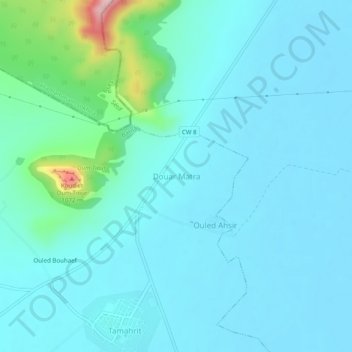 Douar Matra topographic map, elevation, terrain