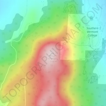 Mount Anthony topographic map, elevation, terrain