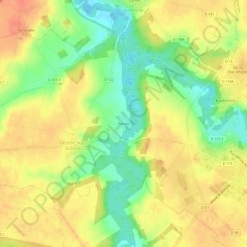 Poissac topographic map, elevation, terrain