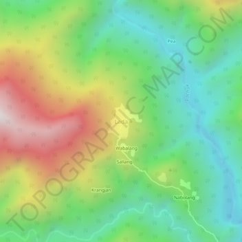 Lada topographic map, elevation, terrain