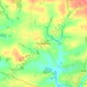 Chilsworthy topographic map, elevation, terrain