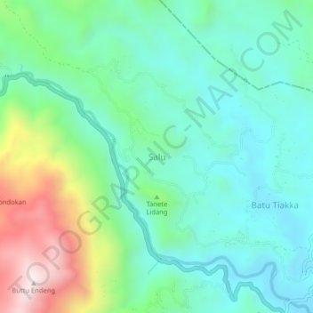 Salu topographic map, elevation, terrain