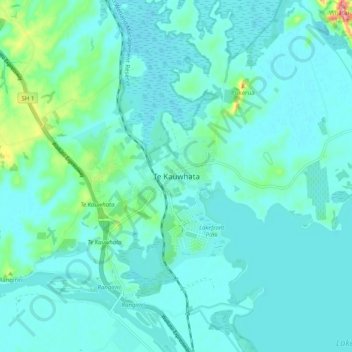 Te Kauwhata topographic map, elevation, terrain
