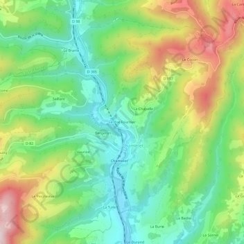 Le Plat Fournier topographic map, elevation, terrain