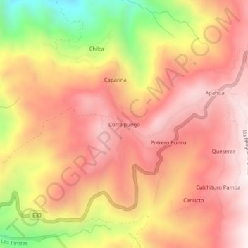 Corralpungo topographic map, elevation, terrain