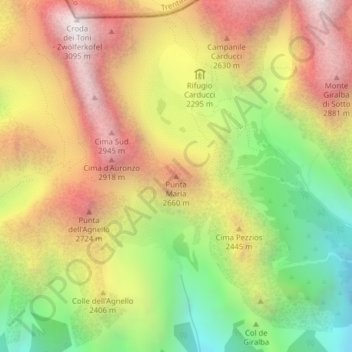 Punta Maria topographic map, elevation, terrain