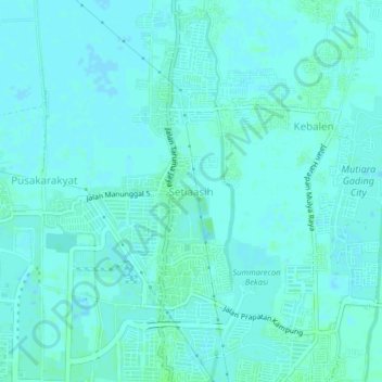 Setiaasih topographic map, elevation, terrain