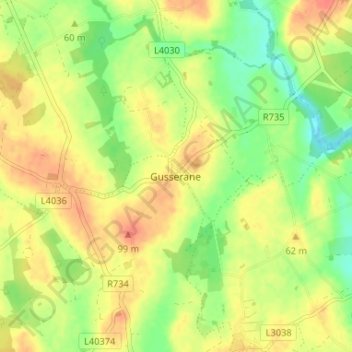 Gusserane topographic map, elevation, terrain