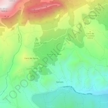 Majada del Moro topographic map, elevation, terrain