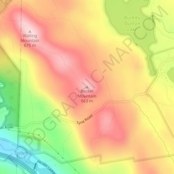 Becket Mountain topographic map, elevation, terrain