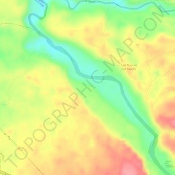Río Toachi topographic map, elevation, terrain