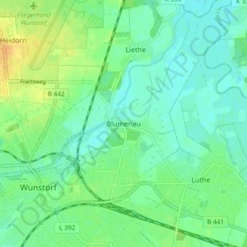 Blumenau topographic map, elevation, terrain