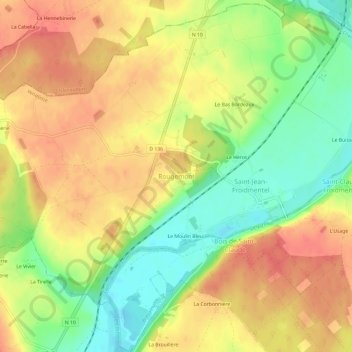 Rougemont topographic map, elevation, terrain