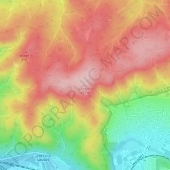 Damberg topographic map, elevation, terrain