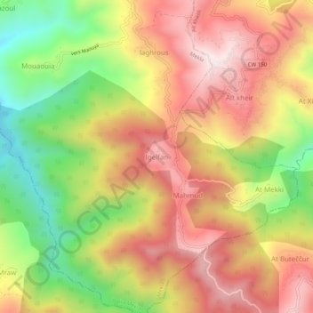 Igoulfane topographic map, elevation, terrain