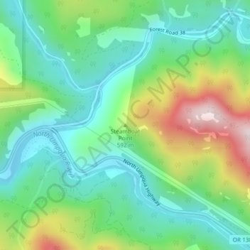 Steamboat Point topographic map, elevation, terrain