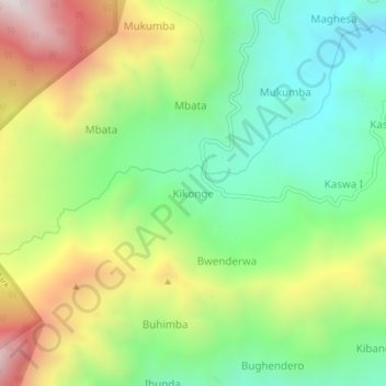 Kikonge topographic map, elevation, terrain