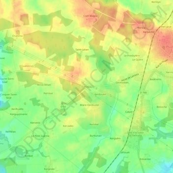 Le Poteau topographic map, elevation, terrain