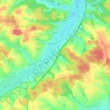 Paindorf topographic map, elevation, terrain