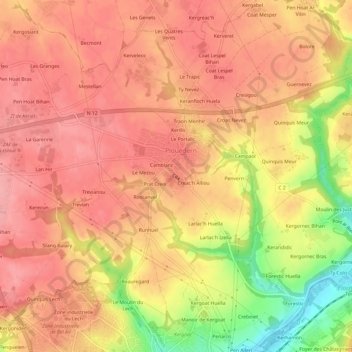 Kergamet topographic map, elevation, terrain