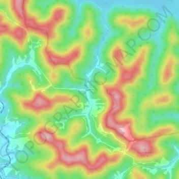 Dutch topographic map, elevation, terrain