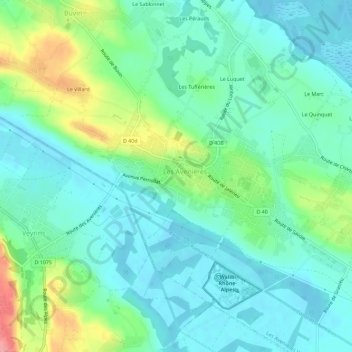 Ciers topographic map, elevation, terrain
