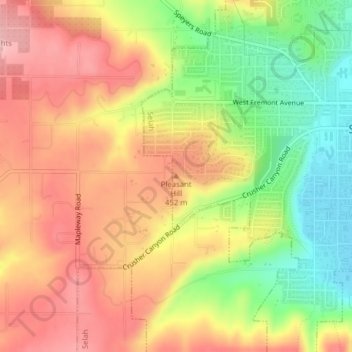 Pleasant Hill topographic map, elevation, terrain