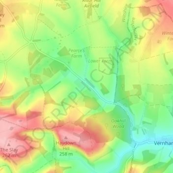 Fosbury topographic map, elevation, terrain