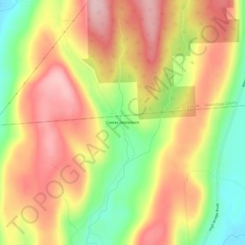 Cowles Settlement topographic map, elevation, terrain