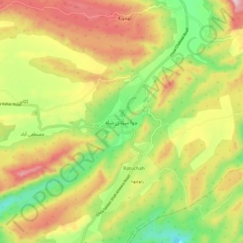 Choa Saidan Shah topographic map, elevation, terrain