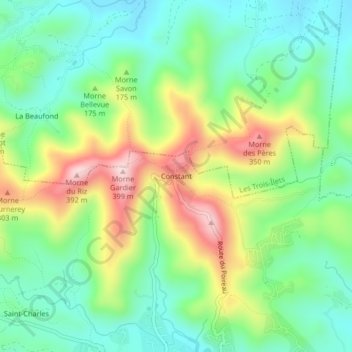 Constant topographic map, elevation, terrain