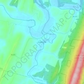 Maddensville topographic map, elevation, terrain